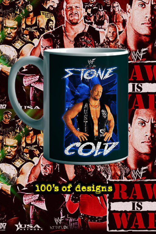 STONE COLD STEVE AUSTIN 11oz Mug | WWE Legend Coffee Cup Merch Earl Hebner Design