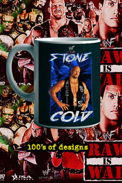 STONE COLD STEVE AUSTIN 11oz Mug | WWE Legend Coffee Cup Merch Earl Hebner Design