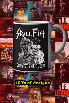 Skull Fist God Fist The Queen 11oz Mug | Music Artist Design | Rock and Roll Coffee Cup | Music Lover Gift | Unique Musician Merchandise