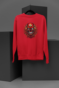 "The Flash Robotic Skull Sweatshirt | DC Comics Inspired Graphic Tee | Hipster Streetwear Jumper | Trendy Superhero Fashion | Unique Urban Clothing"