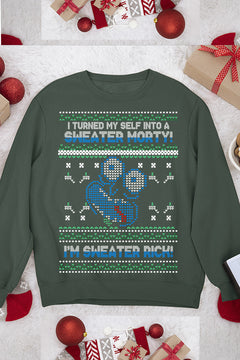 UGLY Dimensional Rick Christmas Sweatshirt | Rick and Morty | Portal Adventures | Interdimensional