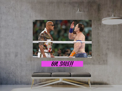 Wrestlemania 40 Poster John Cena And The Rock You Can't See Me Gloss Print | Wrestling Art Decor | Wrestlemania 40 Memorabilia | Gift for WWE Fans