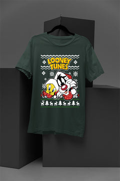 UGLY Retro Sylvester and Tweety Festive Vibes T-Shirt | Looney Tunes Retro