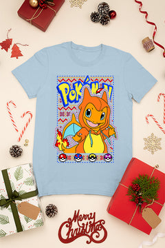 KIDS UGLY "Charmander Christmas Blast" T-shirt | Pokemon Charmander Holiday