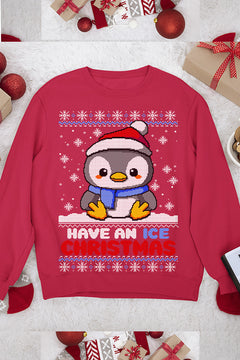 Have an Ice Christmas | Christmas Ugly Design | Penguin Era | Holiday Sweatshirt