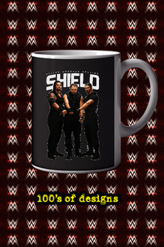 THE SHIELD 11oz Mug | WWE The Shield Superstars Design - Dean Ambrose Seth Rollins Roman Reigns - Wrestling Fan Gift