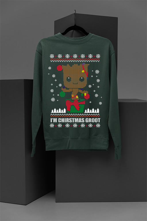 UGLY Marve Baby Groot I Am Christmas Groot | Marvel Christmas Sweatshirt | Holiday Funny