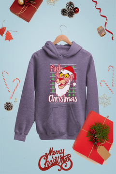KIDS UGLY Pink Panther Pink Christmas Hoodie | Retro Kids Christmas Hoodie | Vintage Cartoon