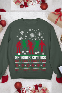 UGLY Festive Zombies Feasting | Christmas Horror Apparel | Undead Merry Madness | Retro Apocalypse Fashion