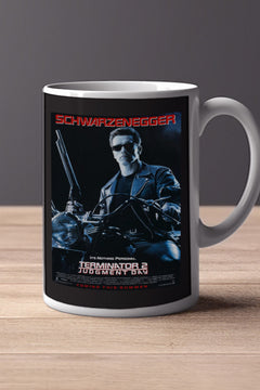 Terminator 2 11oz Mug | Film Memorabilia | Terminator 2 Design | Cybernetic Sci-Fi Gift | Arnold Schwarzenegger Artistic Cup