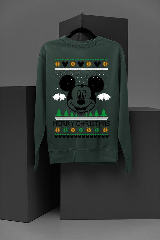 UGLY Mickey Mouse Christmas Mashup Sweatshirt | Retro Holiday Cheer | Vintage Mickey Style | Festive