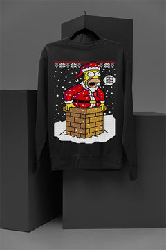 UGLY Santa Homer Simpson | Christmas Ugly Designs | Chimney Stuck Santa | Retro 90