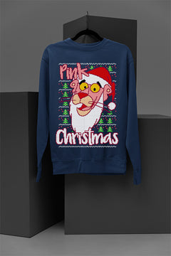 UGLY Retro Pink Panther Christmas Sweatshirt | Pink Panther Pink Christmas Sweatshirt | 60s Style
