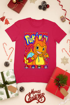 KIDS UGLY "Charmander Christmas Blast" T-shirt | Pokemon Charmander Holiday