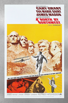 North by Northwest Cary Grant Poster | Classic Film Movie Memorabilia | Premium Gloss Print | Hitchcock Thriller Art Print