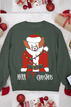 UGLY Yet Festive Pennywise from IT Christmas Sweatshirt | Horror Clown | Stephen King | Red