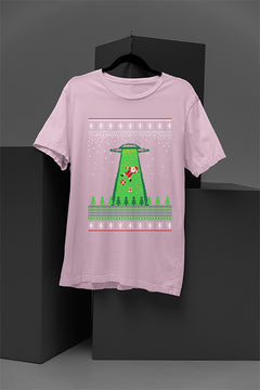 UGLY Santa Taken by UFO Christmas T-Shirt | Festive Alien Abduction Design | Retro Christmas U