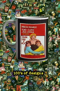 Some Like It Hot 11oz Mug Marilyn Monroe Tony Curtis Jack Lemmon Film Memorabilia | Classic Movie Poster Design