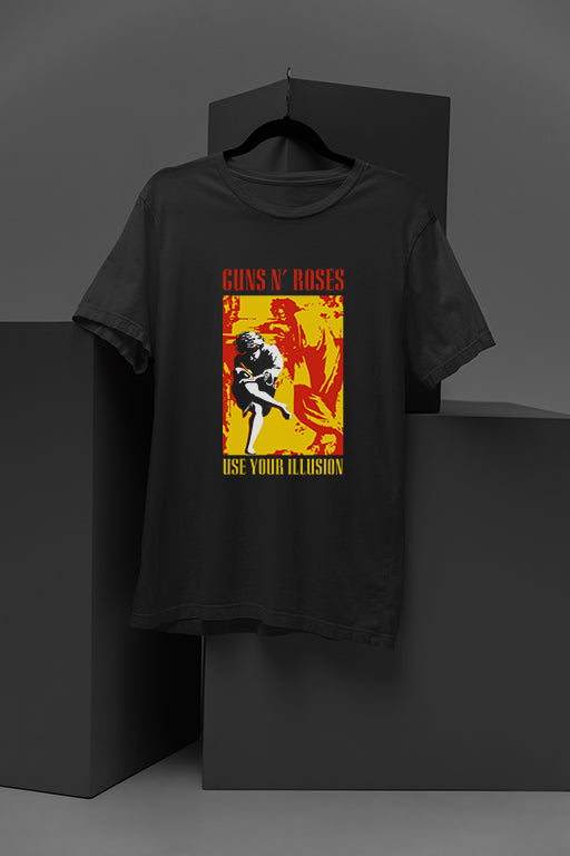 Guns N' Roses Use Your Illusion | Vintage Rock Band Tee | 90s Retro Graphic T-Shirt | Hair Metal Music Merch | Slash Axl Rose Fans | Grunge Concert Style