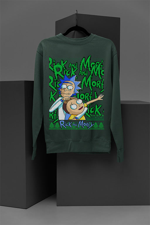 UGLY Rick N Morty Christmas Sweatshirt | Unique Ugly Design | Dimension-C137 Inspired