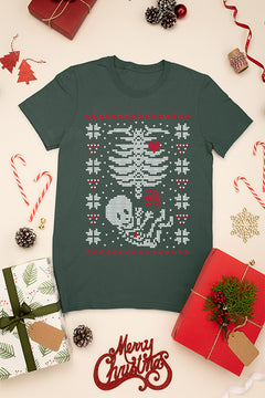 UGLY "Rotting Rebel Skeleton" Christmas T-Shirt | Spooky Season | Festive Bones |