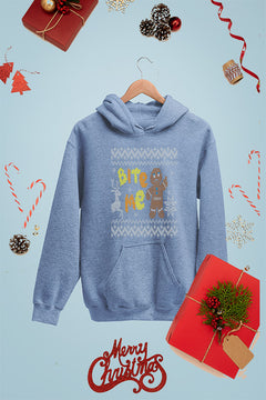 KIDS UGLY: Bite Me Gingerbread Ugly Christmas Hoodie | Kids Christmas Ugly