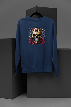 "Iron Man Inspired Metallic Skull Sweatshirt | Marvel Merch Apparel"