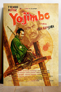 Yojimbo Toshiro Mifune | Samurai Movie Poster | Glossy Wall Art | Japanese Cinema Decor | Akira Kurosawa Artwork | Vintage Film Poster | Retro Samurai Aesthetic | Classic Japanese Film Decor