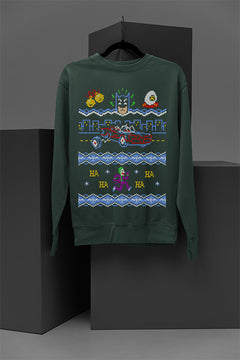 "Gotham Holiday Mashup" Batman | The Joker | Bat Mobile Christmas Sweatshirt
