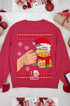 UGLY Festive Cheers: I Love Beer | Christmas Cheer | Ugly Sweater Design | Retro