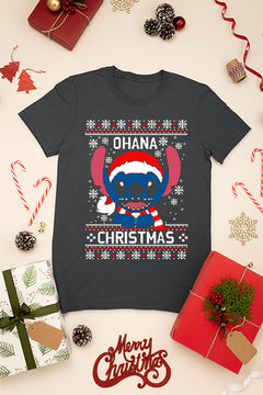 KIDS UGLY Ohana Christmas T-Shirt | Lilo and Stitch Ugly Sweater Design