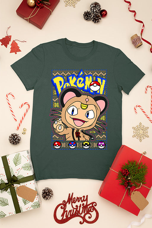 KIDS UGLY Meowth from Pokemon | Festive Kids Christmas Design | Retro 90