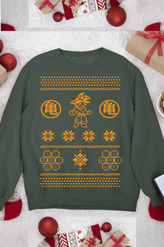 UGLY Dragon Ball Goku Christmas Chaos Sweatshirt | Goku Christmas Sweater | Festive Dragon Ball Z