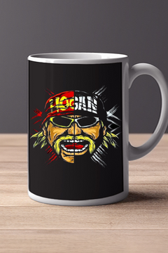 Hulk Hogan NWO Split Face Mug | 11oz Wrestling Icon Cup | Classic vs. Hollywood Tribute