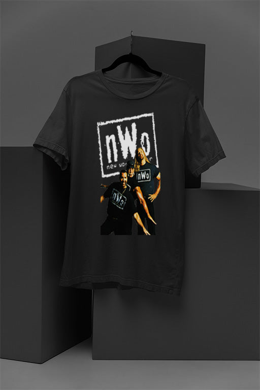 Black Large | NWO Hulk Hogan WWE T-shirt | Attitude Era Wrestling Tee | Retro WCW Merchandise | Black Large