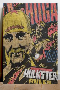 HULK HOGAN – Hulkster Rules 24x36 Inch Gloss Poster | Wrestling Legend Wall Art | Retro WWF Decor