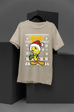 UGLY Tweety Festive Folly Christmas T-Shirt | Looney Tunes Retro Cartoon | N
