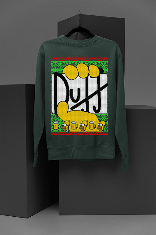 UGLY Festive Homer Simpson & Duff Beer Logo | Christmas Ugly Designs | Retro 90