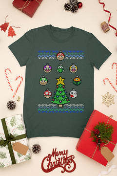 "UGLY Retro Super Mario Bros Christmas Tee | 8-Bit Holiday Gamer Shirt | Nost