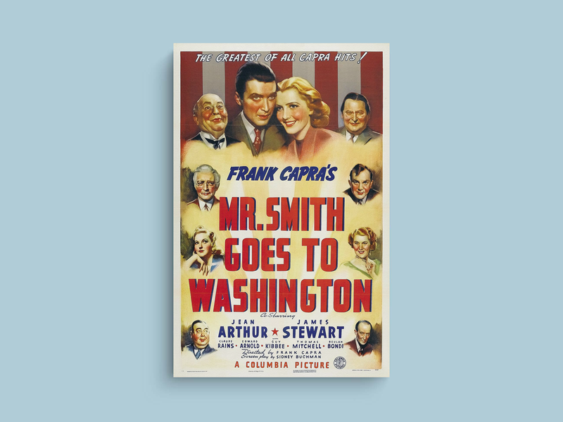 Mr. Smith Goes to Washington Canvas Print | Classic Film Design | James Stewart Art Print