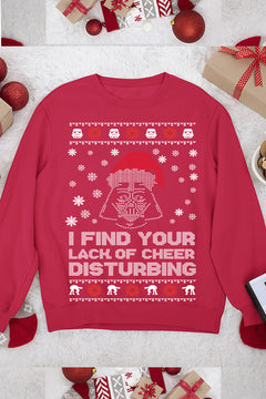 UGLY Star Wars Christmas Vader | Vintage Holiday Darth Vader Sweatshirt | Retro Galactic Christmas Sweatshirt |