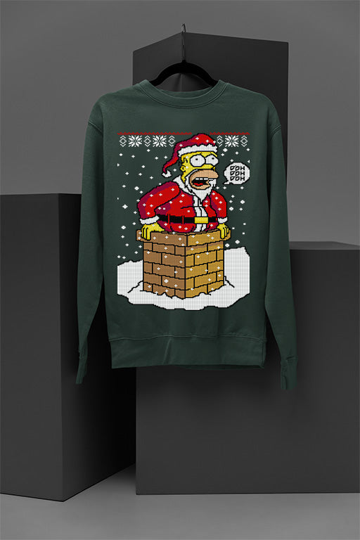 UGLY Santa Homer Simpson | Christmas Ugly Designs | Chimney Stuck Santa | Retro 90
