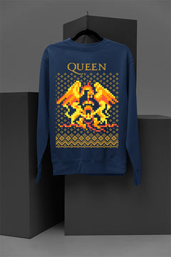 UGLY Retro Queen Band Logo Christmas Sweatshirt | Vintage 70s Glam Rock | Bohemian