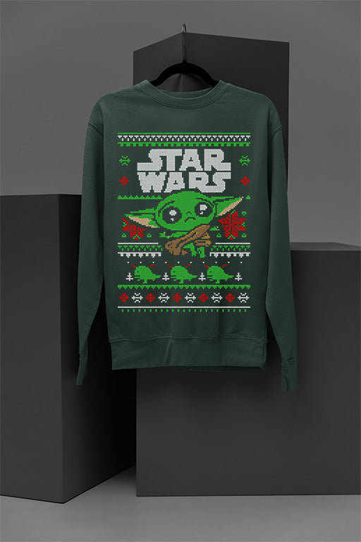 Ugly Galactic Joy Star Wars The Child Christmas Sweatshirt | Mandalorian Era | Cute but Ugly