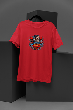 "Superhero Skeleton Style – Unique Superman Design | Edgy DC Comics Inspired Tee"