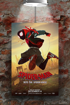 Spiderman Into The Spider-Verse | Miles Morales Gloss Poster | Film Memorabilia Wall Art