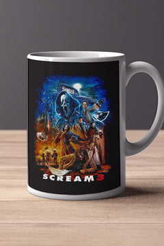 Horror Scream 3 11oz Mug | Film Fan Gift | Horror Movie Lover | Vintage Movie Poster | Classic Horror Design