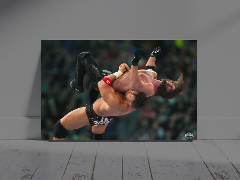 LA Knight Suplexes AJ Styles Off The Turnbuckle Wrestlemania 40Poster | Premium Gloss Print | Wrestling Fan Art | Home Decor