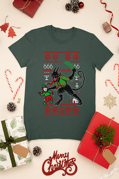 UGLY Krampus Christmas Shirt - Vintage Era Horror | Festive Ugly Design | Retro Demon of