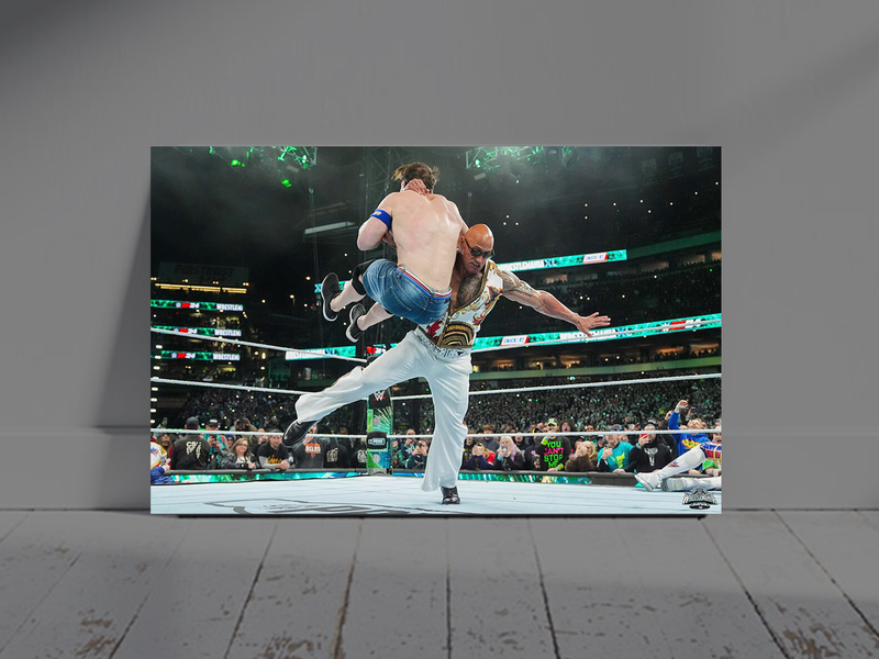 Wrestlemania 40 Poster | The Rock And John Cena Rock Bottom Design | Premium Gloss Print